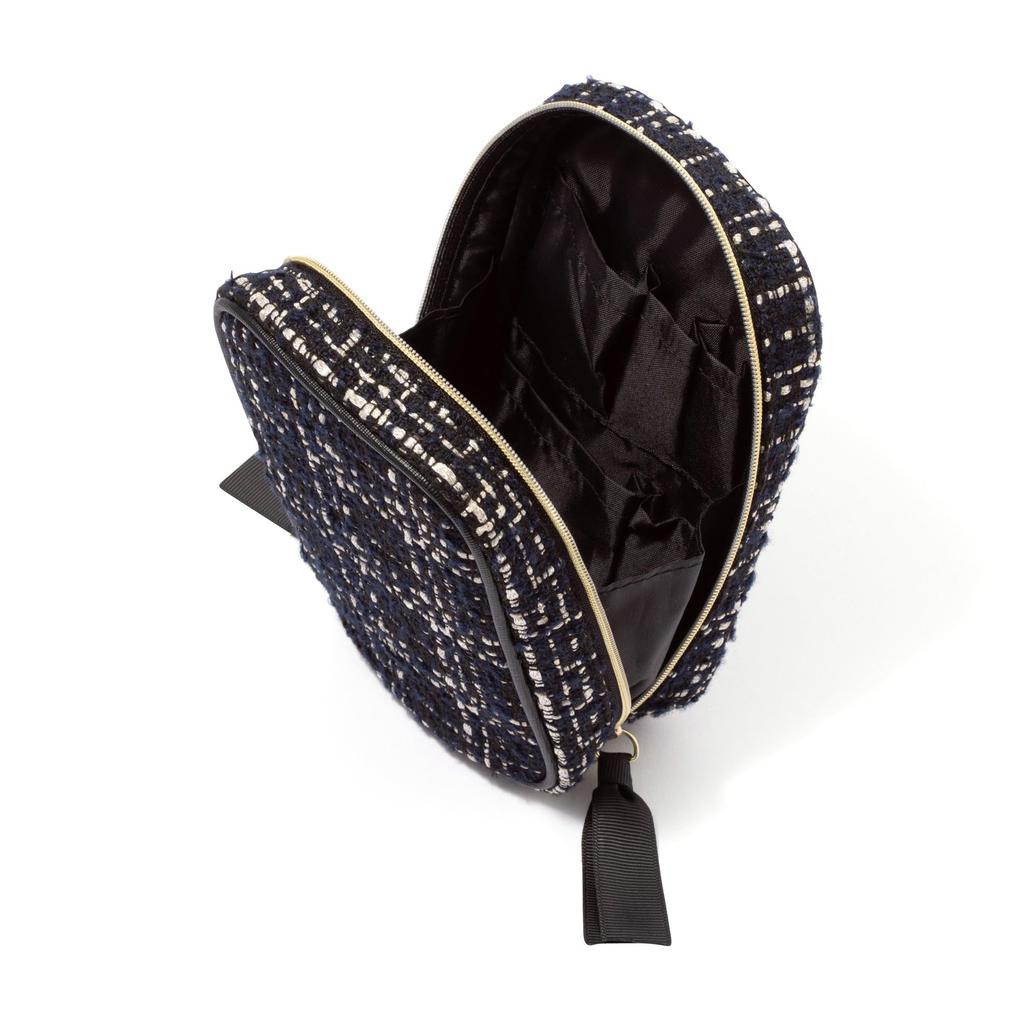Francfranc Tweed Stand Pouch, Black