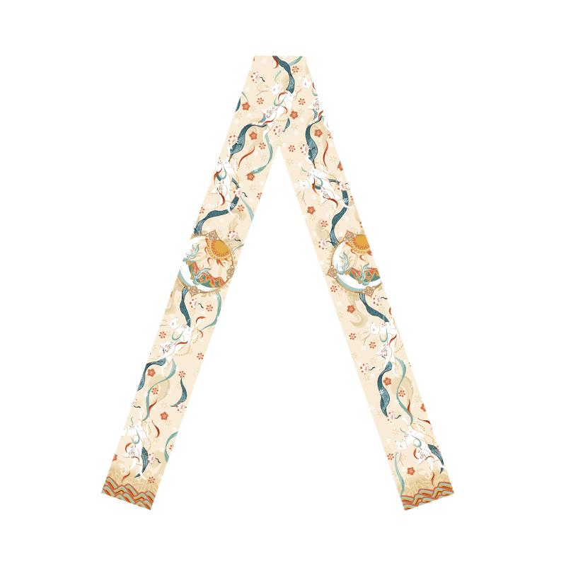 

Long Silk Scarf Silkworm Silk Original Design Girl Heart Retro Ties Bag Handle Belt Gift for Women 120cm