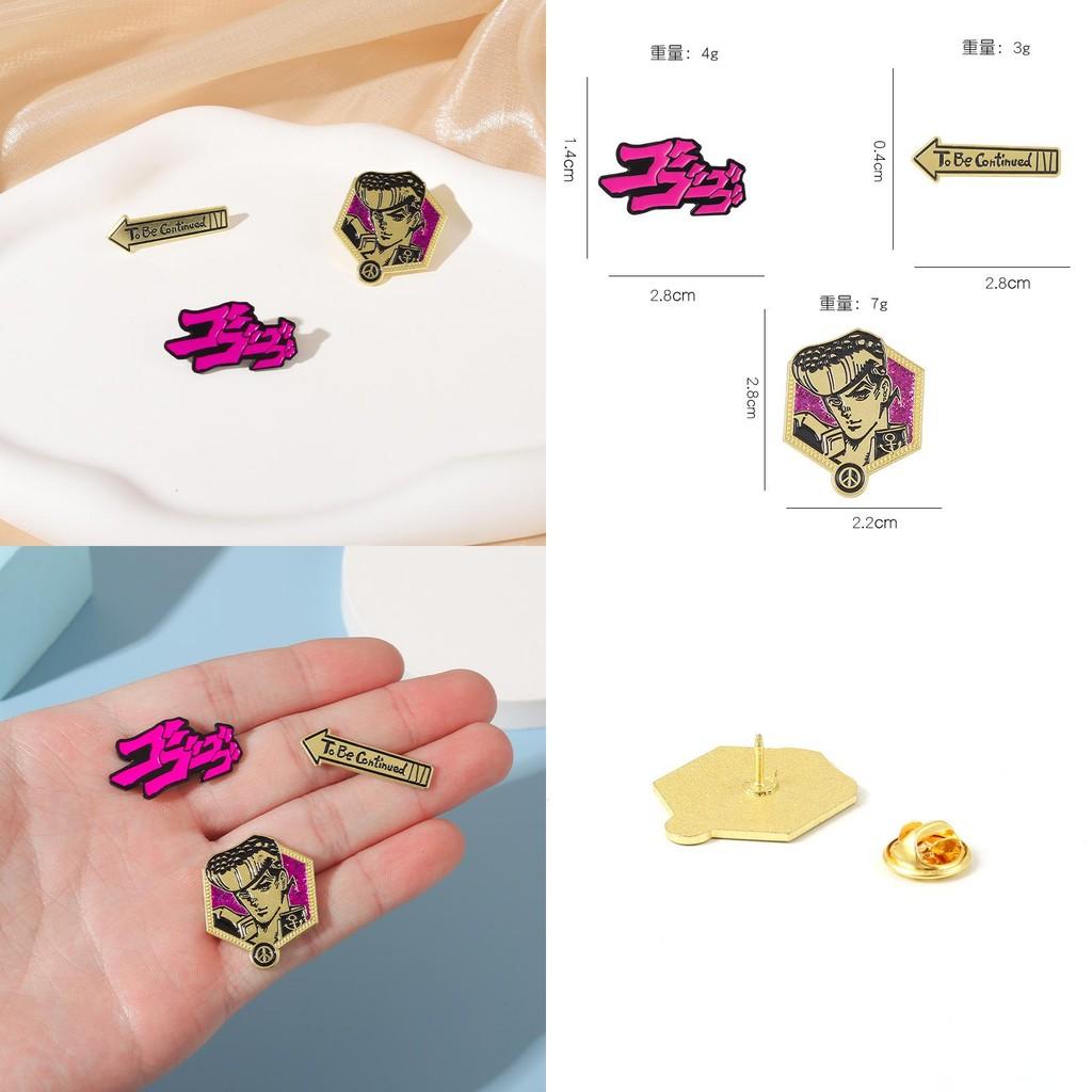 Jojo Anime Cartoon Metal Brooch Pin Stylish Alloy Badge For Fans Unisex Design