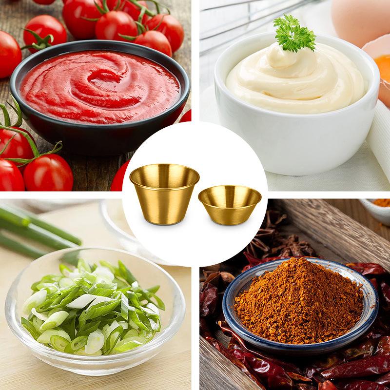 12Pcs Dipping Sauce Cups Stainless Steel Ramekins Metal Condiment Cups Stackable for Sushi, Wings, Charcuterie & Dips Reusable for Portion Control