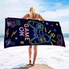 Schnelltrocknendes Mikrofaser-Strandtuch mit Spielkonsolen-Print, weich, leicht, saugfähig, Sonnenschutz, Sommer-Accessoire zum Schwimmen