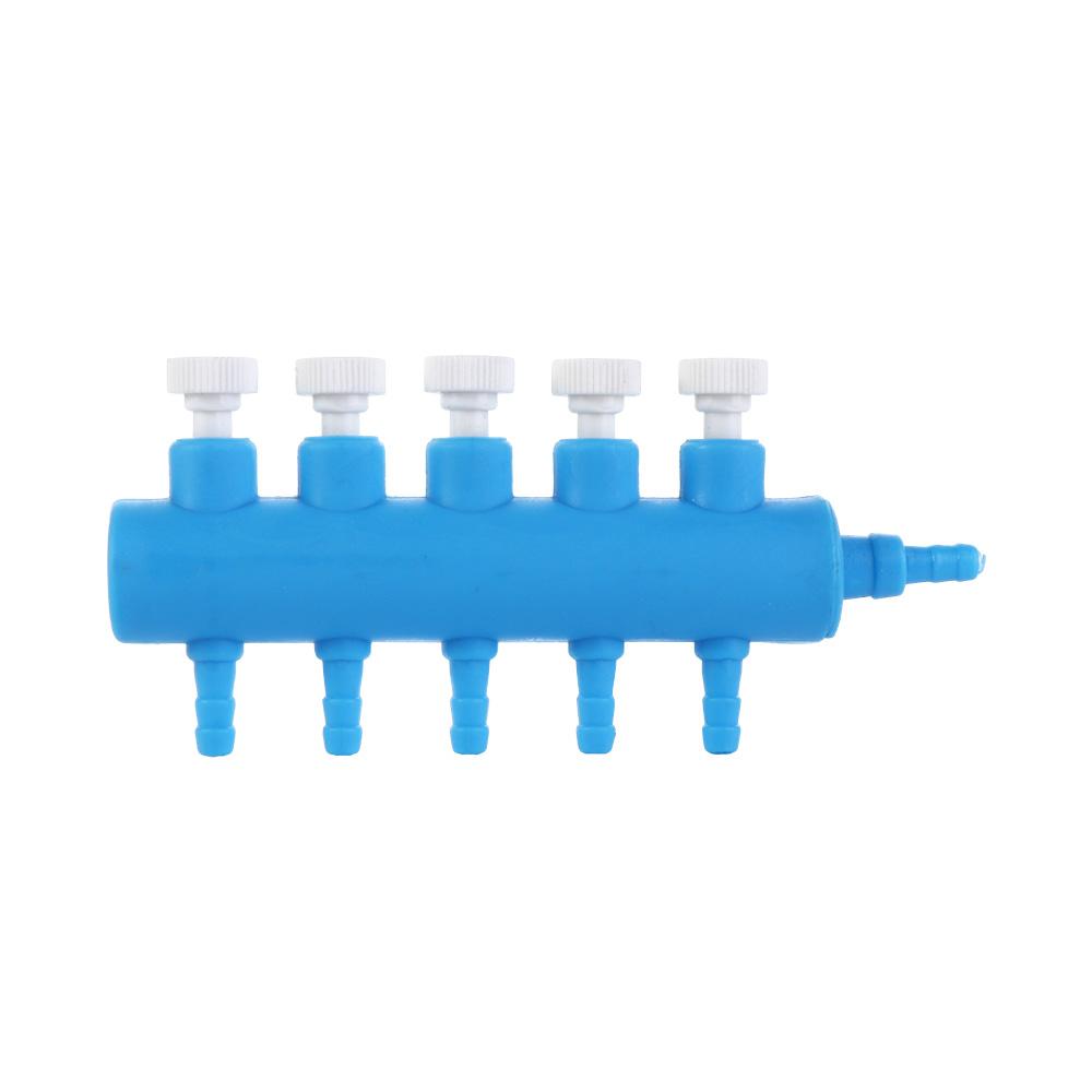 Aquarium Air Control Valves Blue Plastic 2-6 Ways Fish Tank Split-flow Tank Air Pump Accessories