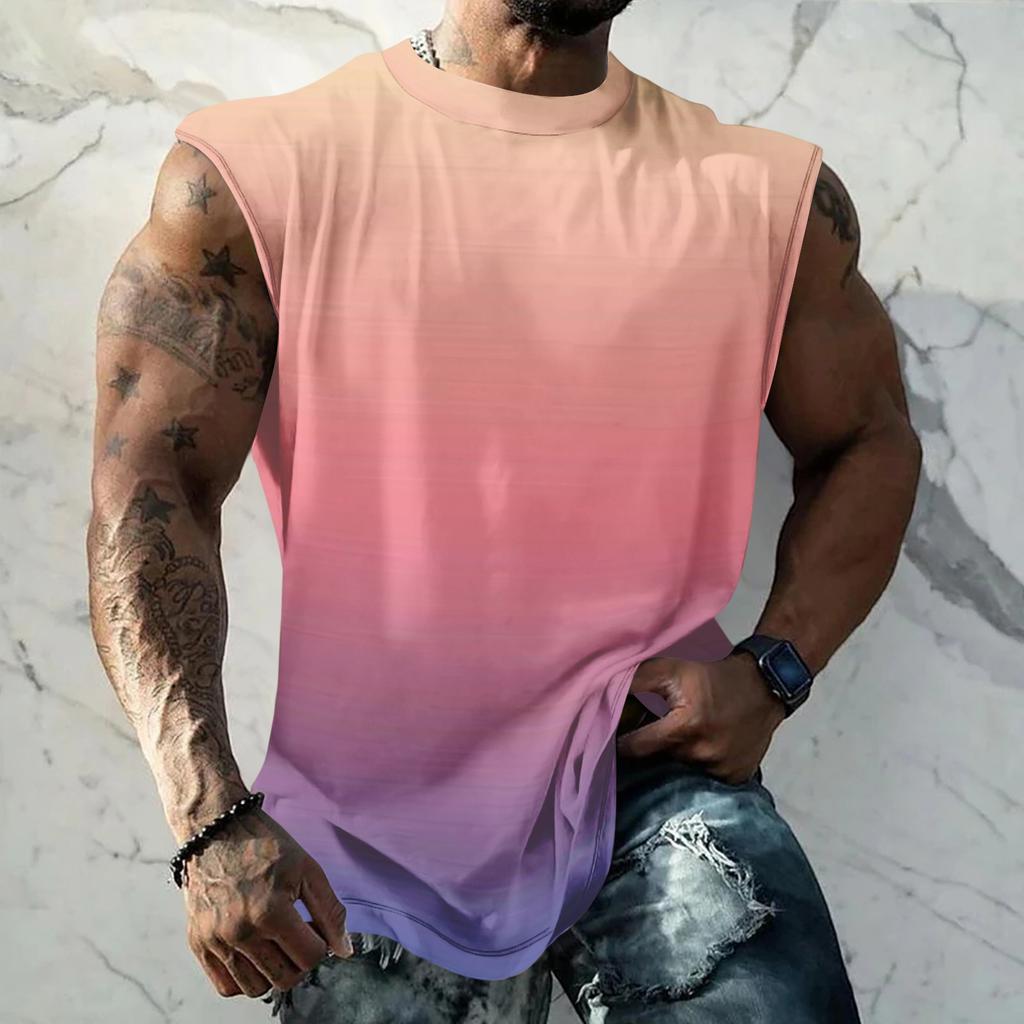 Men Sleeveless Tank Top Muscle Shirt Casual Loose Fit Basic Plain Undershirt Summer Sportswear Workout Gym Vest