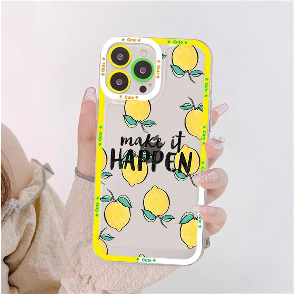 Fruit lemon Phone Case For iPhone 14 13 12 11 Pro Max XS X XR SE 2020 6 7 8 Plus Mini Protective Cover