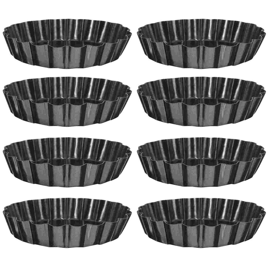 8 adet Mini Tart Kalıbı Pişirme Kalıbı Seti Yüksek Kaliteli Karbon Çelik Tart Kalıpları Tartlar Bisküviler Puding Çikolata için İkindi