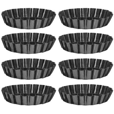 8pcs Mini Tart Pan Baking Mold Set High Grade Carbon Steel Tart Molds for Tarts Biscuits Pudding Chocolate for Afternoon