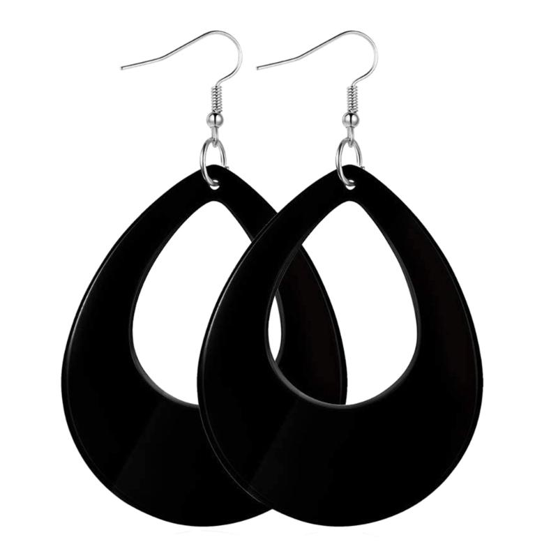 

1Pair Fashion Minimalist Hook Earrings Vintage Sweet Cool Neons Oval Water Droplet Earings for Women Girls Party Jewelry