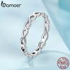 BAMOER 925 Sterling Silver Infinity Symbol Promise Ring, Tarnish Resistant Comfort Fit Wedding Band Ring Forever Love Knot Ring