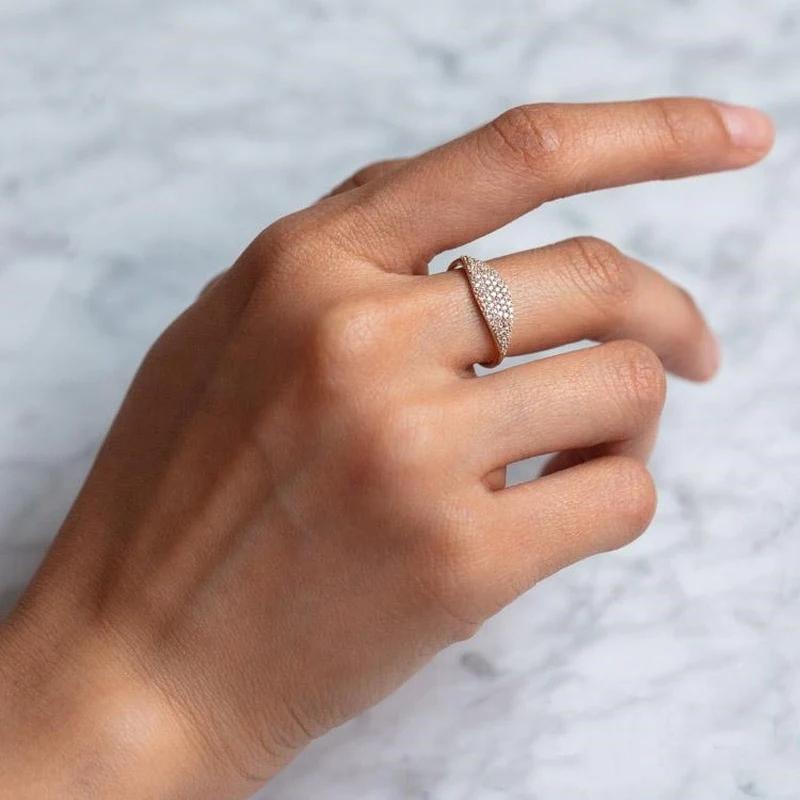 Paved Cubic Zirconia Rings for Women Gold Color Fashion Wedding Bands Accessories Daily Wear Exquisite Ring Hot Jewelry