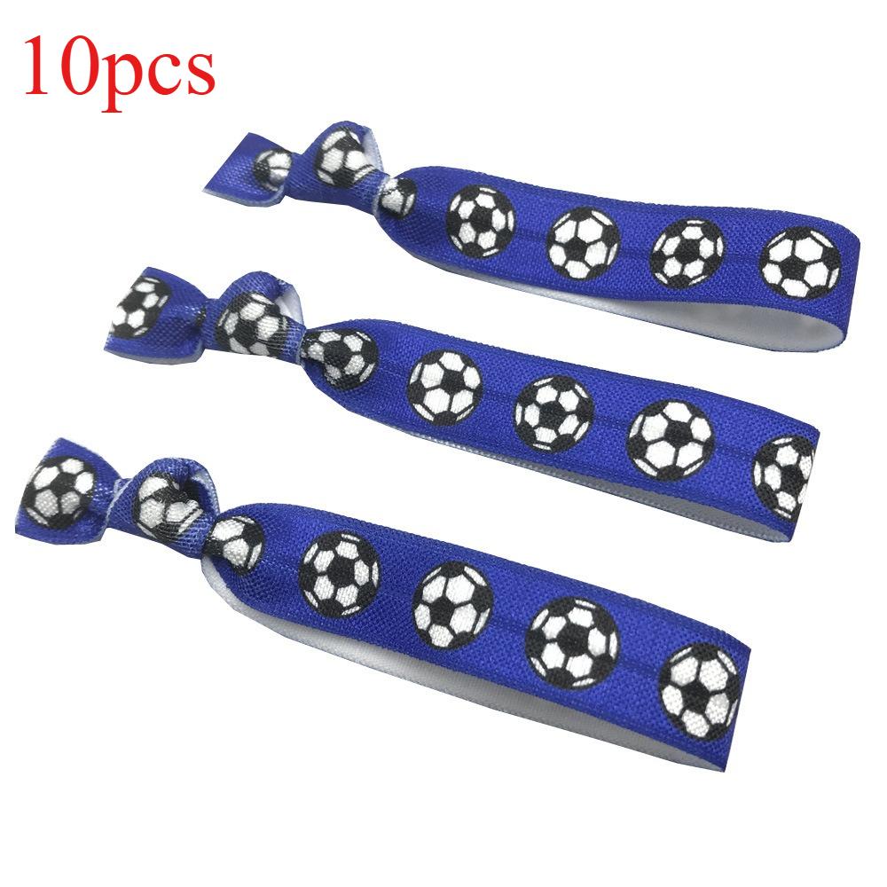 10pcs Football Printing Sports Headband Knotted Hair Tie Ball Game Commemorative Wrist Strap Gift American Football