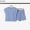 Women Sleeveless Blouse and Shorts Summer Two Piece Suit Sets