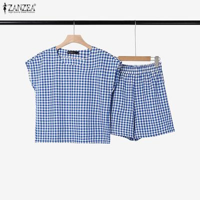 Women Sleeveless Blouse and Shorts Summer Two Piece Suit Sets