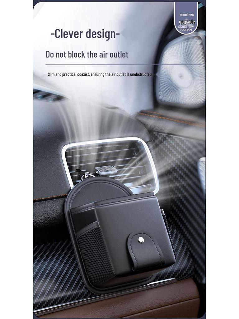 Car Air Vent Storage Organizer: Phone & Eyeglass Holder