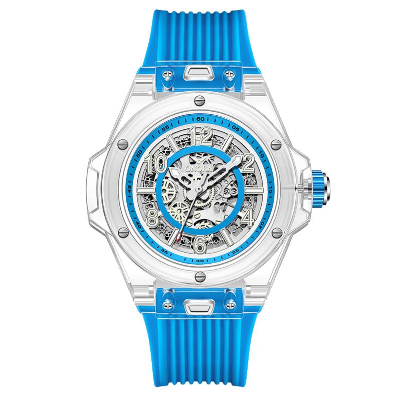 ONOLA ON3836 Fashion Luxury Hollow Automatic Mechanical Watch Women Waterproof Transparent Case Watch for Men Montres Pour Homme
