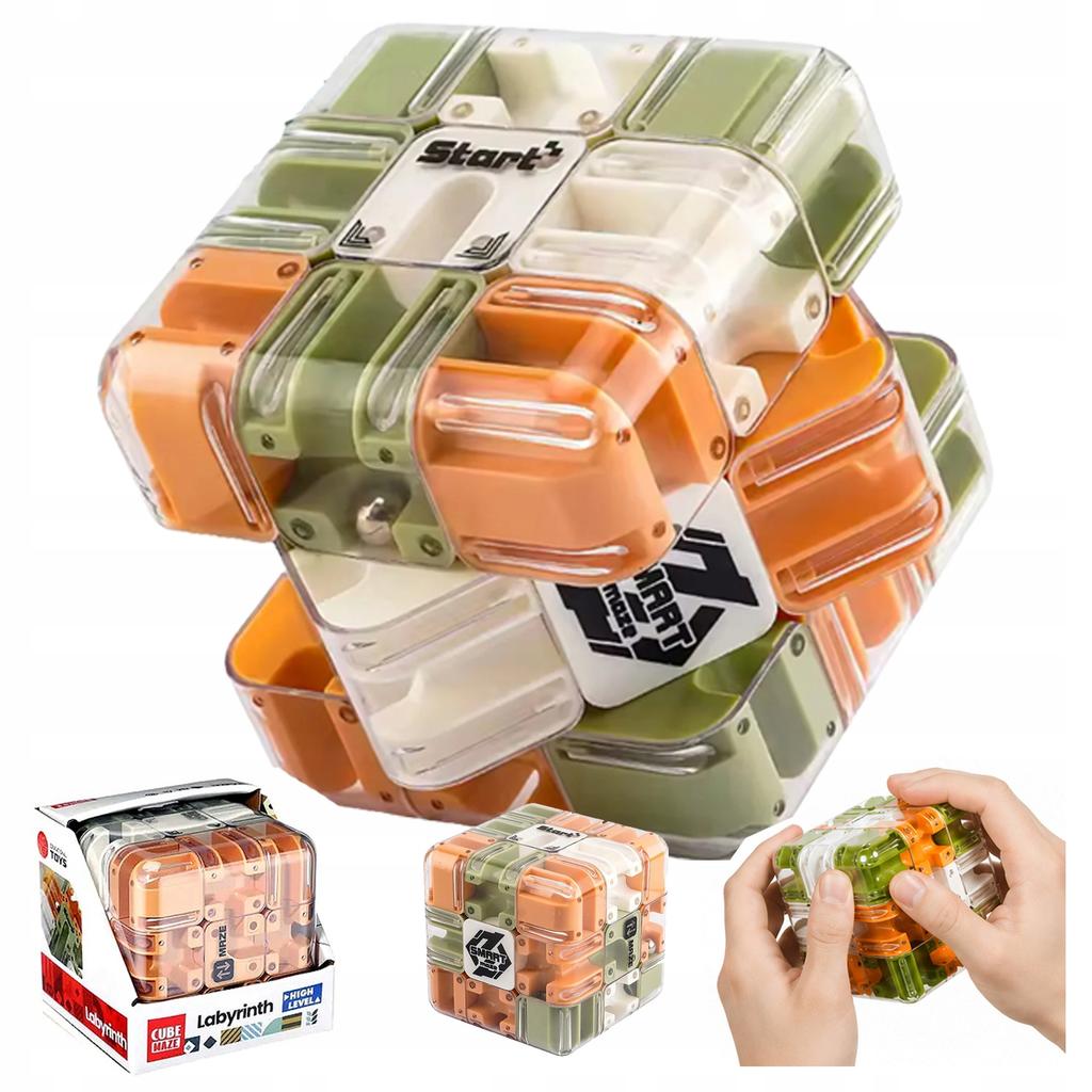 [PACZB] Logic cube for children with a maze and metal cogs Z3393