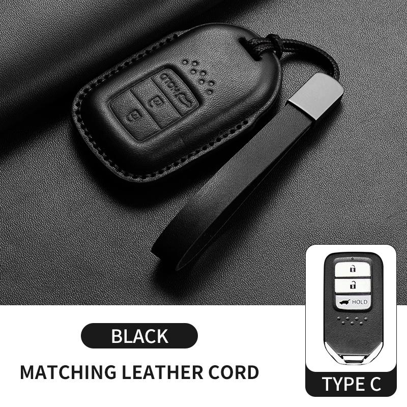 Leather Car Remote Key Case Cover for Honda Civic 11th 2022 for Honda Civic Accord HR-V CR-V CRV 2022 2023 Protector Holder Fob