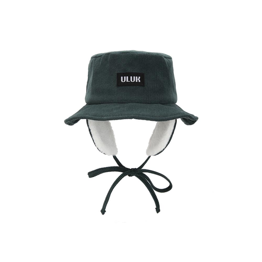 ULUK Essential Label Corduroy Wool Earmuff Bucket Hat_Green