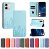 Applicable to iPhone 17 Pro Max Tulip Butterfly Strong Magnetic Mobile Phone Leather Case Apple 17E Flip Card