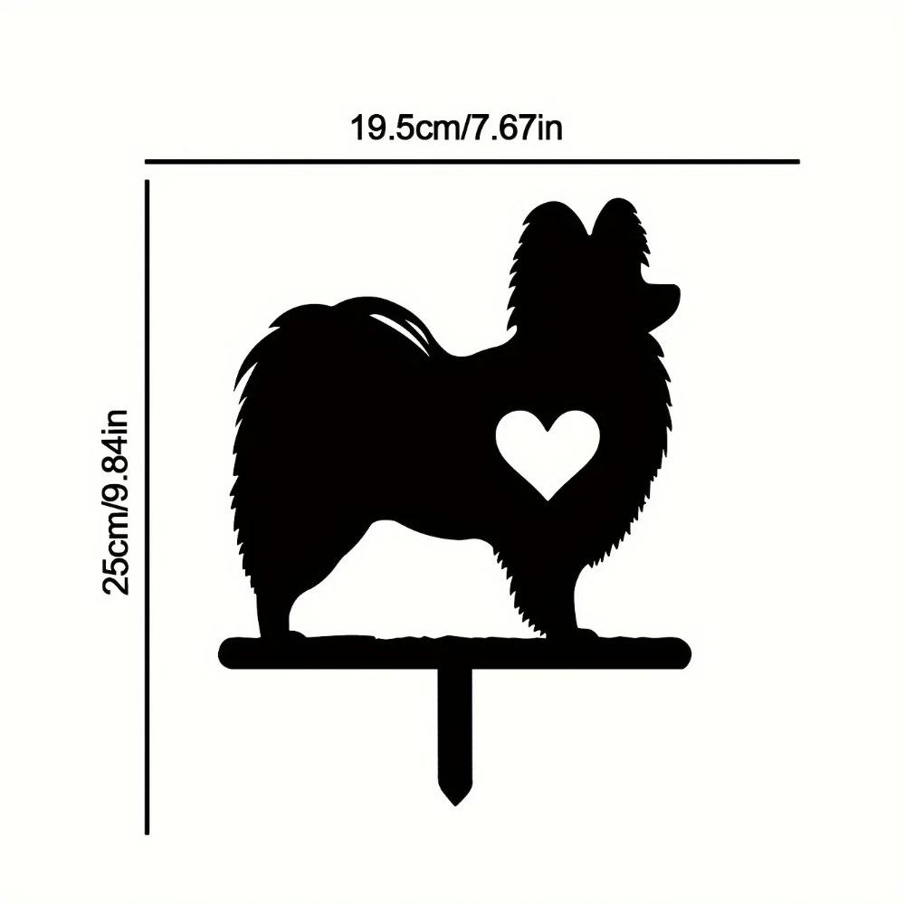 Cute Dog Garden Stake Iron Art Silhouette Metal Yard Sign Creative Courtyard and Outdoor Garden Decoration for Pet Commemoration