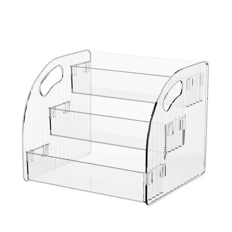 Transparent Acrylic Cosmetic Organizer Multi-Tier Desk Stand Household Storage for Makeup Skincare Lipsticks Brushes