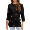 Women's T Shirt Halloween Print 3/4 Sleeve Daily Fashion Basic Round Neck Regular Top