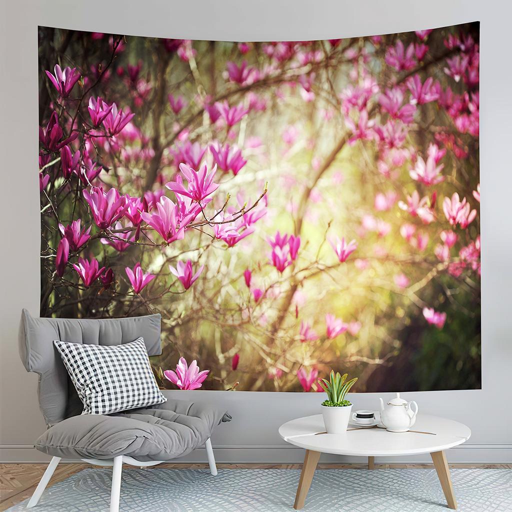 Spring Flowers Tapestry Green Grass Swing Tapestry Natural Scenery Tapestry Art Tapestries Home Living Room Bedroom Dorm Decor