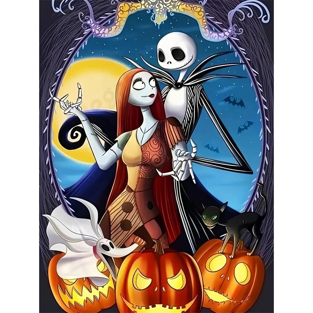 

Disney Diamond Painting Nightmare Before Christmas Halloween Theme Illustration Mosaic Art DIY Cross Stitch Embroidery Set Full Diamond Home DecorGift Round 20x30cm