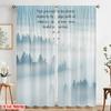 2pcs 2D Flat Printing Curtains Misty Pine Forest Fabric Without Electricity Birthday Party Use for Entryway Room Parties