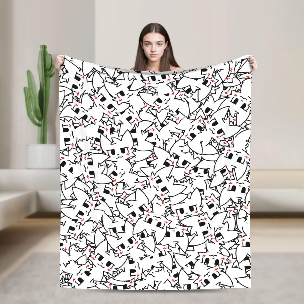 Boykisser Silly Cat Cartoon Blankets Flannel Spring/Autumn Portable Warm Throw Blanket for Bed Bedroom Rug Piece