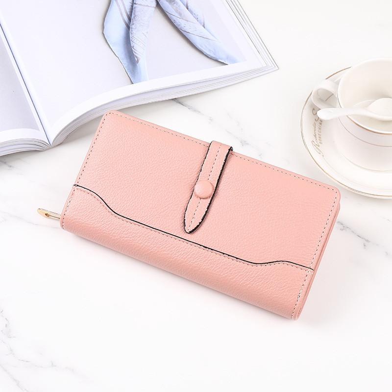 

High-quality Pu Leather Long Wallet For Women In Various Solid Colors рожевий