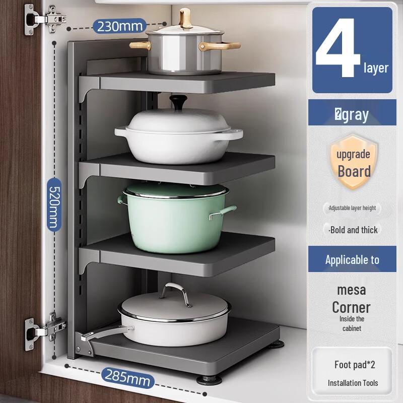 

Adjustable 2-Tier Kitchen Storage Rack