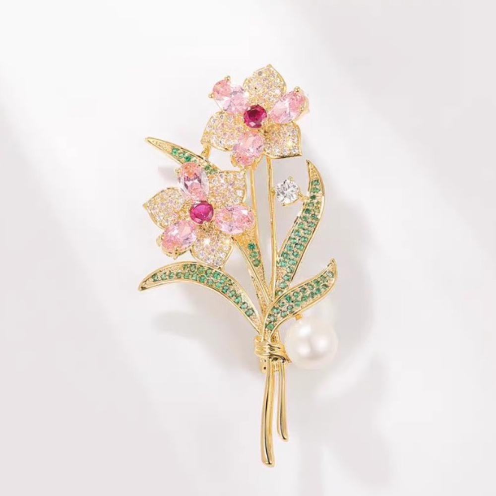 Multi-Layer Flower Brooch Anti-Exposure Women'S Fashion Brooch Modern Commute Brooch Stylish For Waist Cinching Office Gift