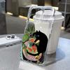 Süße Schwarze Katze Weinflasche Druck Handyhülle für iPhone 17 16 15 14 13 12 11 16E Serie Pro Max Plus Doppelschichtiger Schutz