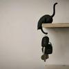 A Cat-Shaped Wall Hook Featuring a Cat Hanging Upside Down with One Paw Extended This Cat Can Hold Keys Pendants And Other Small Items