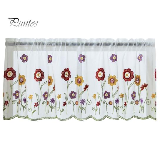 1 Sheet  Window Sheer Perforated Delicate Polyester Beautiful Embroidered Window Voile Curtain Household Supplies