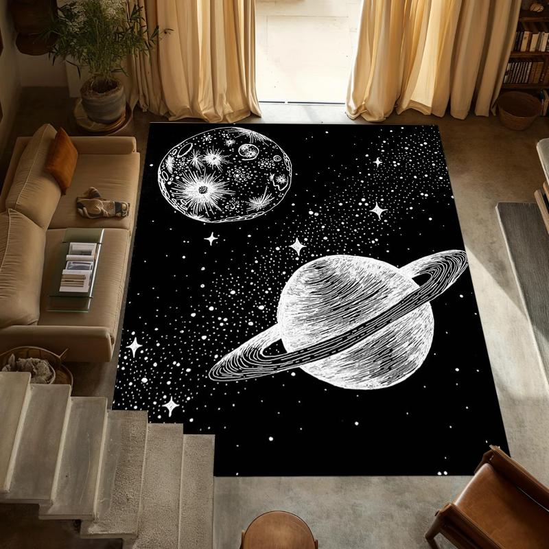 

Artistic Area Rug Space Astronaut Planet Floral Cat Design Non Slip Decorative Carpet for Living Room Bedroom Kids Playroom 40x60cm