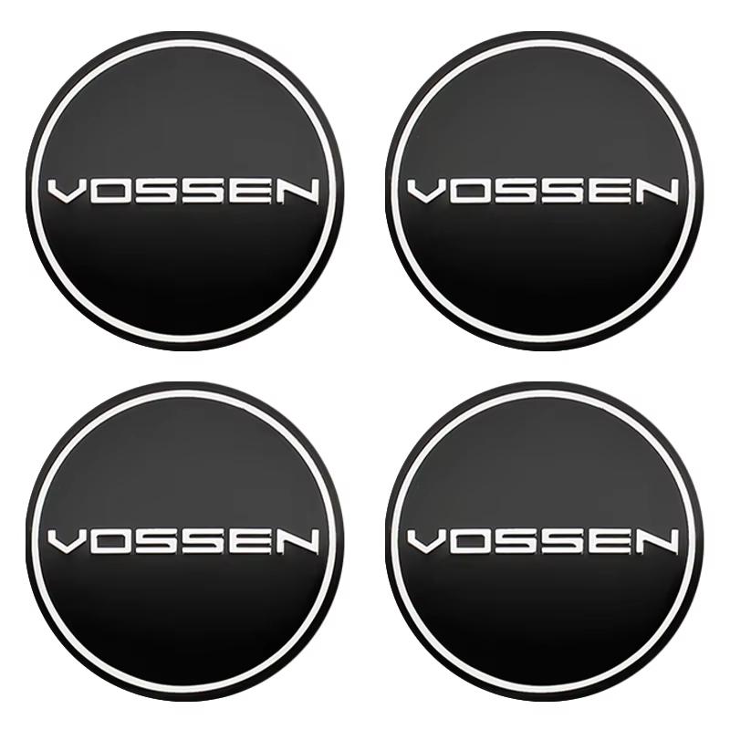 4PCS 56+60MM Vossen Emblem Universal Car Badge Wheel Center Hub Caps Sticker Rim Cover Auto Decoration Accessories