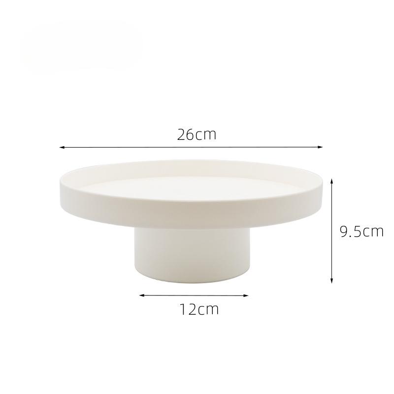 1PC Black White Fruit Bread Nut Holder High Stand Plate Desktop Decor Solid Round Stand Tray Cake Dessert