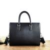 Men's High-End Genuine Leather Briefcase with Anti-Theft Fingerprint Lock - Single Shoulder Crossbody Business Handbag