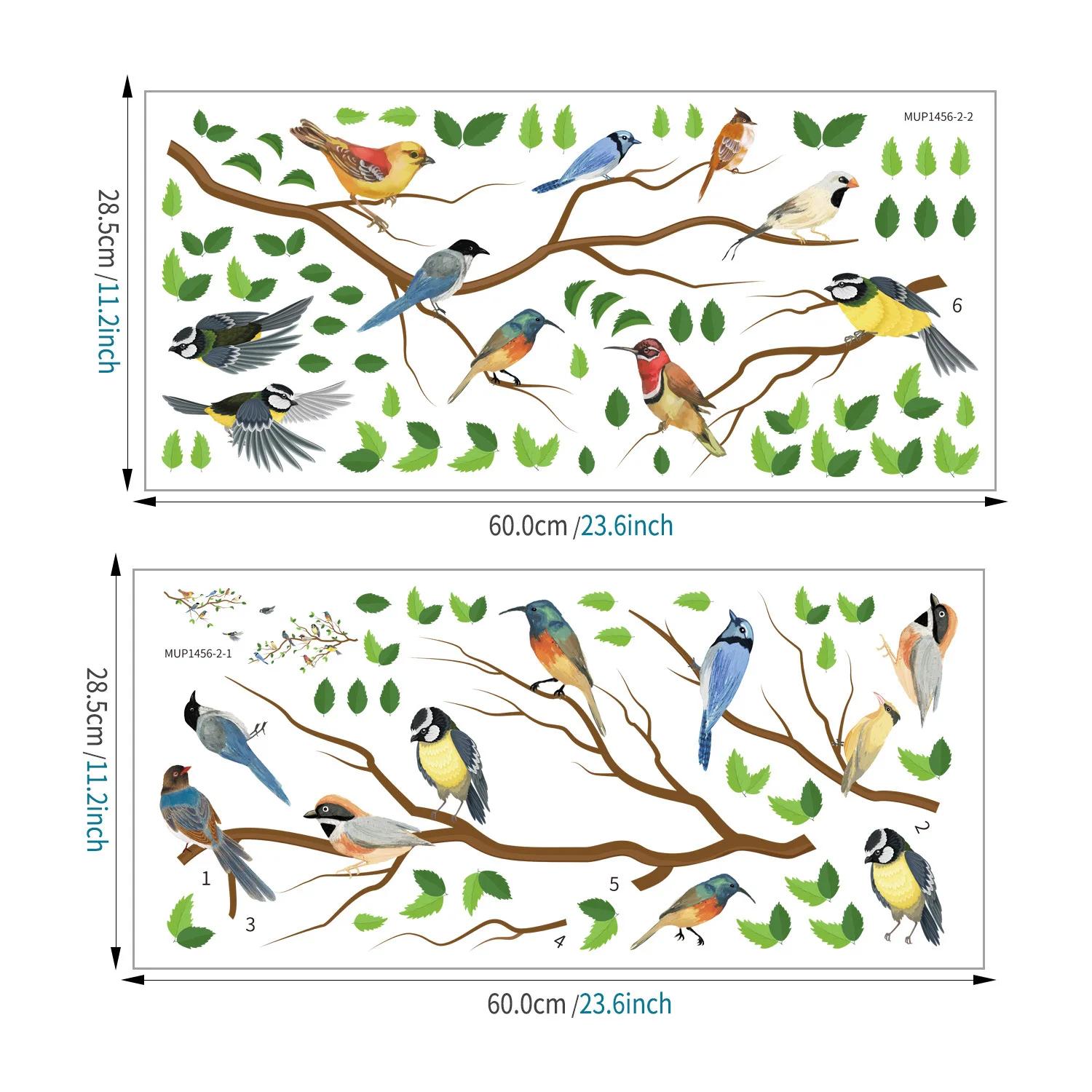 

Птица на ветке Наклейка на стену Гостиная Диван ТВ Фон Для Украшения Дома Обои Спальня Офис Самоклеящиеся Наклейки