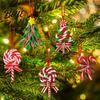 Christmas Tree Decorations 16 Pcs Lollipop Ornaments, Red Green Striped Peppermint Swirl Candy Cane Reusable Holiday Ornaments Hanging Decoration,