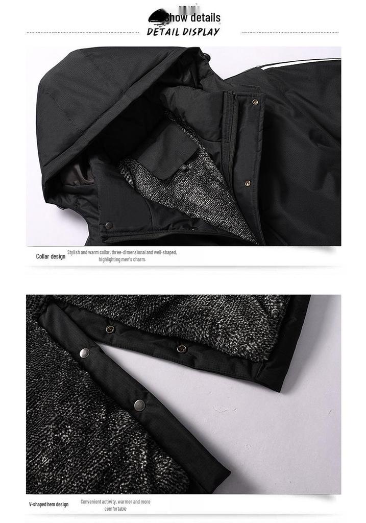 Unisex Winter Sports Overcoat - National Flag Design, Over-the-Knee, Thick Cotton for Cold Protection