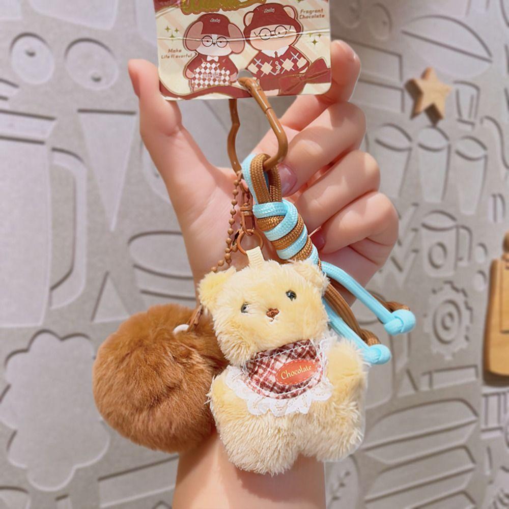 Bear Rabbit Dog Keychain Cat Key Ring Friendship Rabbit Plush Dolls Pendant Girls