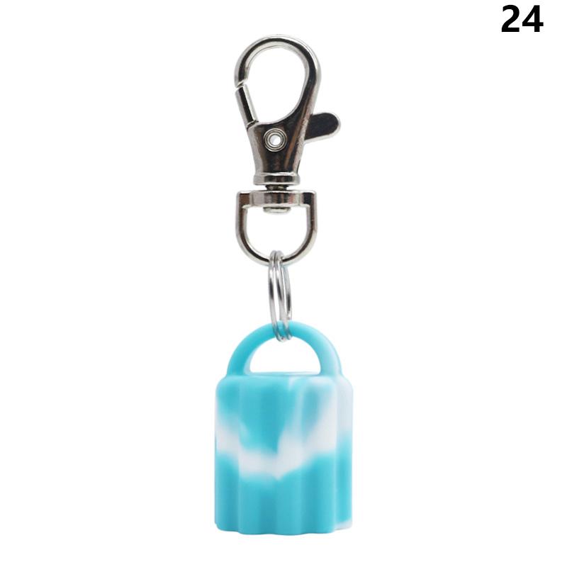 High Quality Practical Silicone Keychain Cap Portable Durable Holder Keychain Compatible For Lip Balm Lipstick Storage Cap