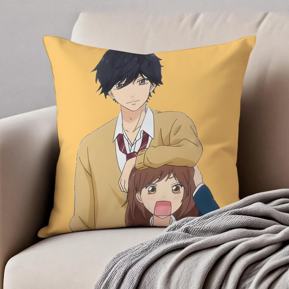 Fashion Warm Daily A-Ao Haru Rides Cushion Cover Pillowcase Anti-Dustmite Invisible Zipper Short Plush Sofa Cushion