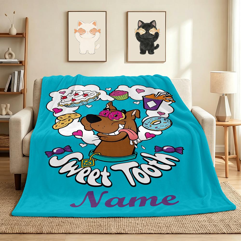 Custom Name Scooby Doo Adventure Flannel Blanket Throw Blanket Soft Warm Sofa Bed home Decor Unique Gift