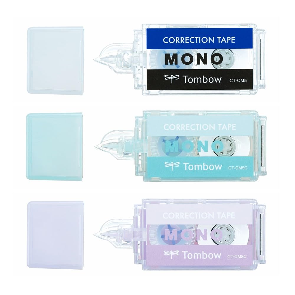 Tombow Correction Tape MONO Pocket 5mm width Assorted 3-pack (MONO Colors Blue, Purple) KCC-321X