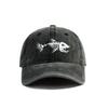 White Fishbone Printed Baseball Cap, Vintage Style, Fashionable and Versatile for Both Men and Women