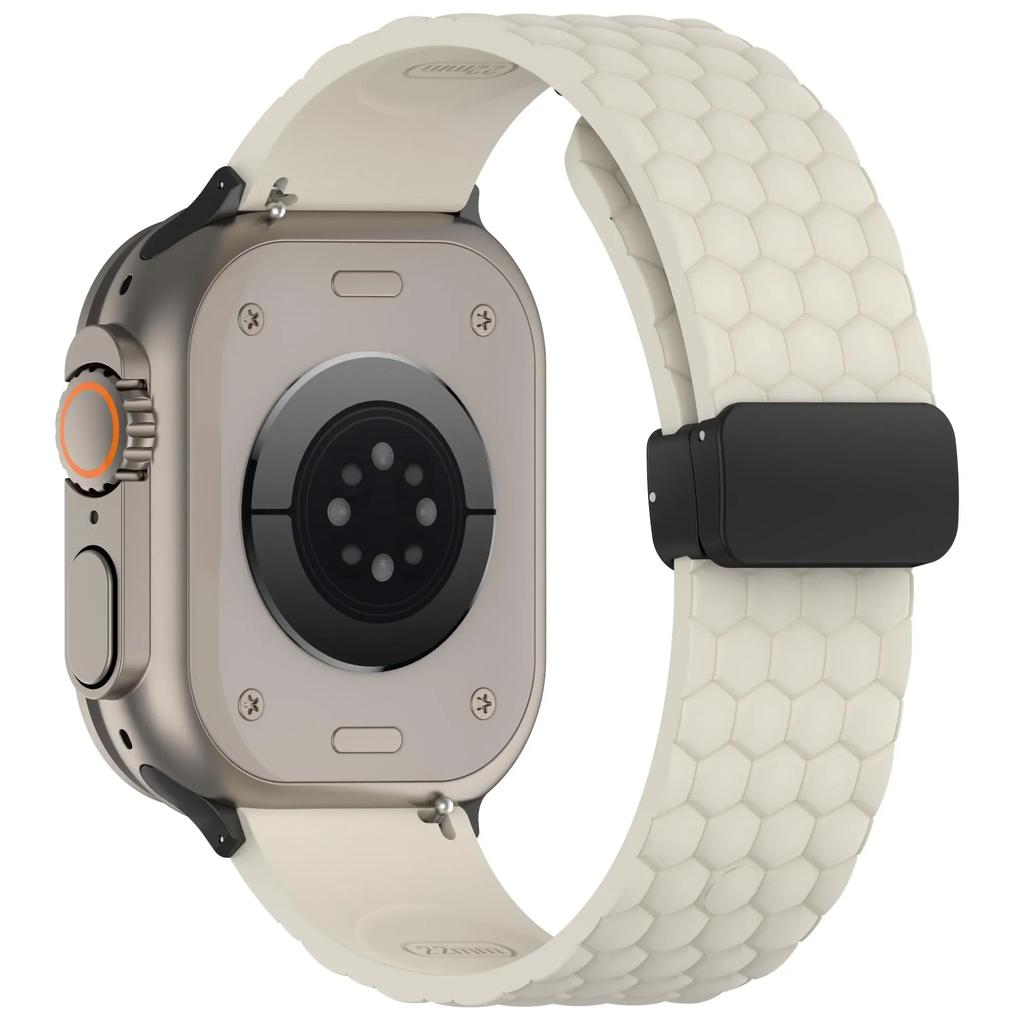 Silicone Strap for Apple Watch Band Ultra 49mm 44mm 45mm 46mm 42mm Series 10 9 8 7 6 Magnetic Buckle Wrist Bracelet Correas