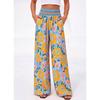 Summer New Style Casual Comfortable High-waist Wide-leg Printed Pants